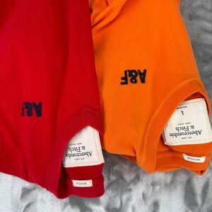 Abercrombie & Fitch Mens Muscle Fit Tee Lot of 2 Red Orange Large 100% Cotton